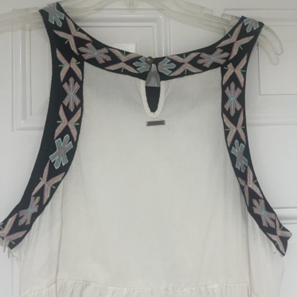 BILLABONG White Black MAXI DRESS TRIBAL DESIGN Large Size 10 12 Excellent! - Picture 2 of 5